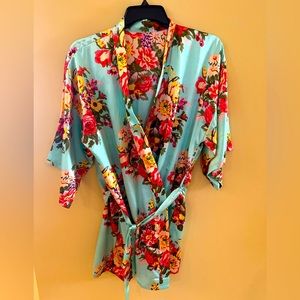 Brand New.  Floral Bright Beautiful Robe.  One Size.